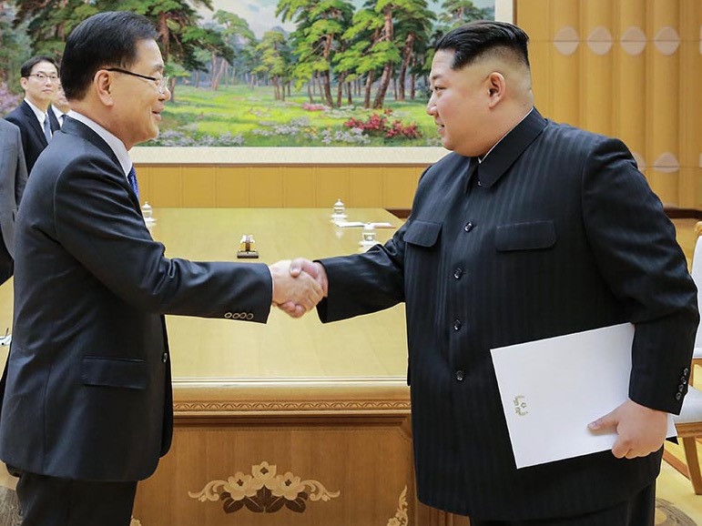 Chung Eui Yong and Kim Jong Un